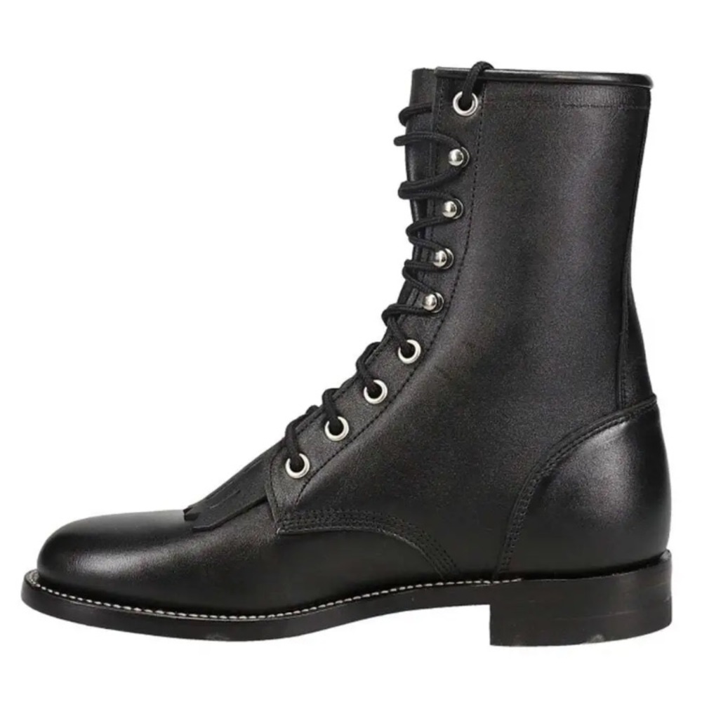 Black Western Boots size 8.5 D Toddler Boots NWOT Lace up Riding Kids - Picture 2 of 8